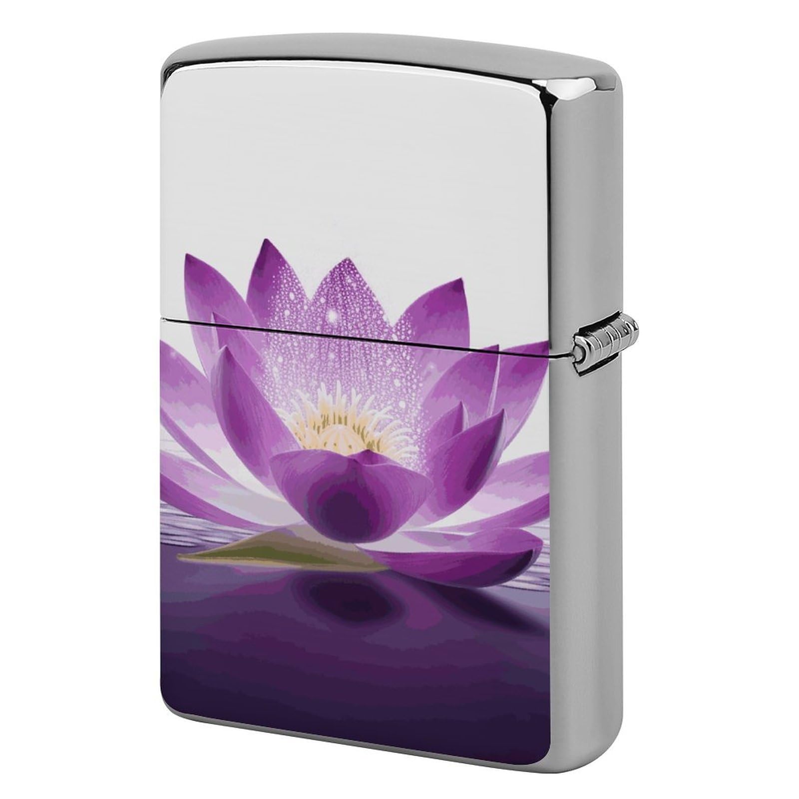 Flower Purple Lighter Case Cover Vintage Metal Lighter Sleeve Reusable Lighter Protective Cover Decorative Lighter Holder Birthday Gifts for Men Women