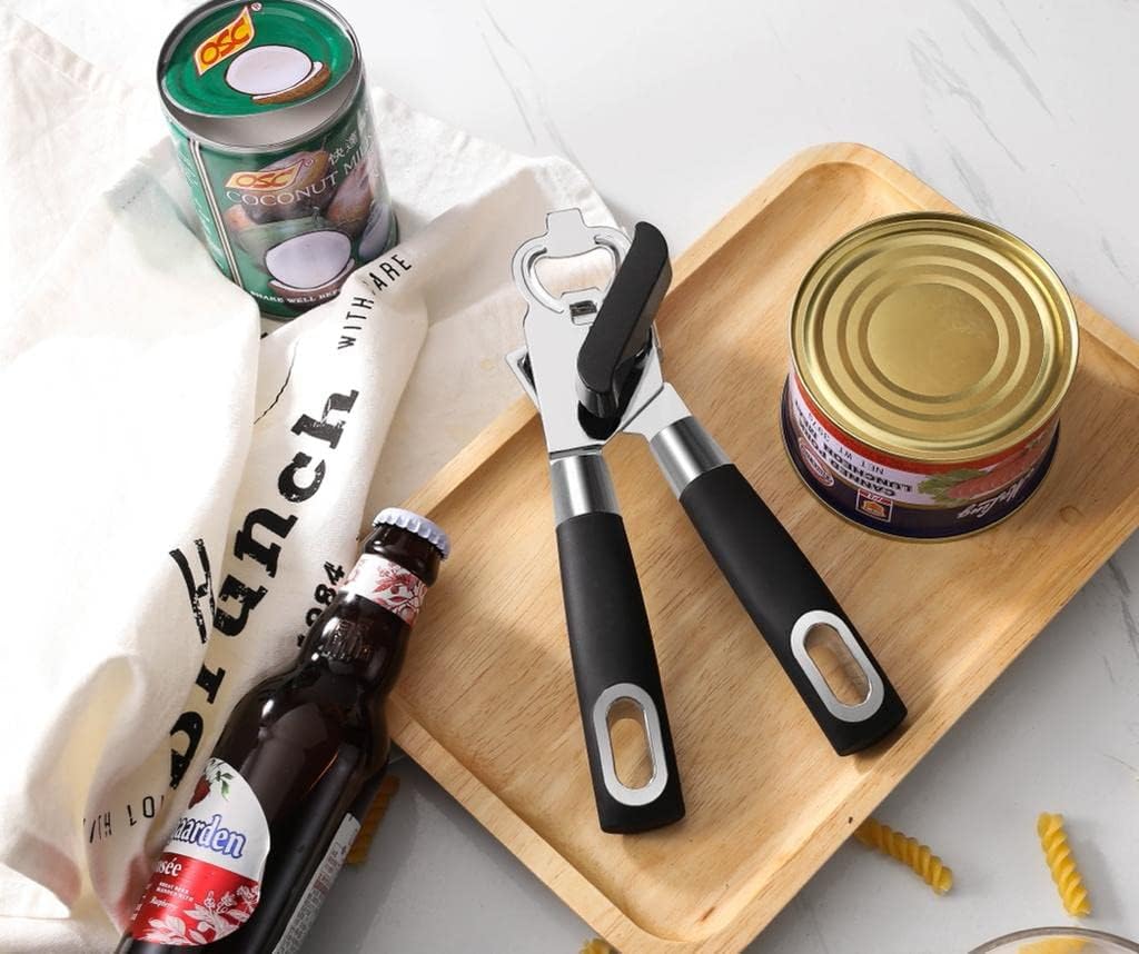 Royal Cuisine Can Opener Manual Stainless Steel Tin Openers That Work, with 2 Replaceable Blades-Blacks, Silver - Image 4