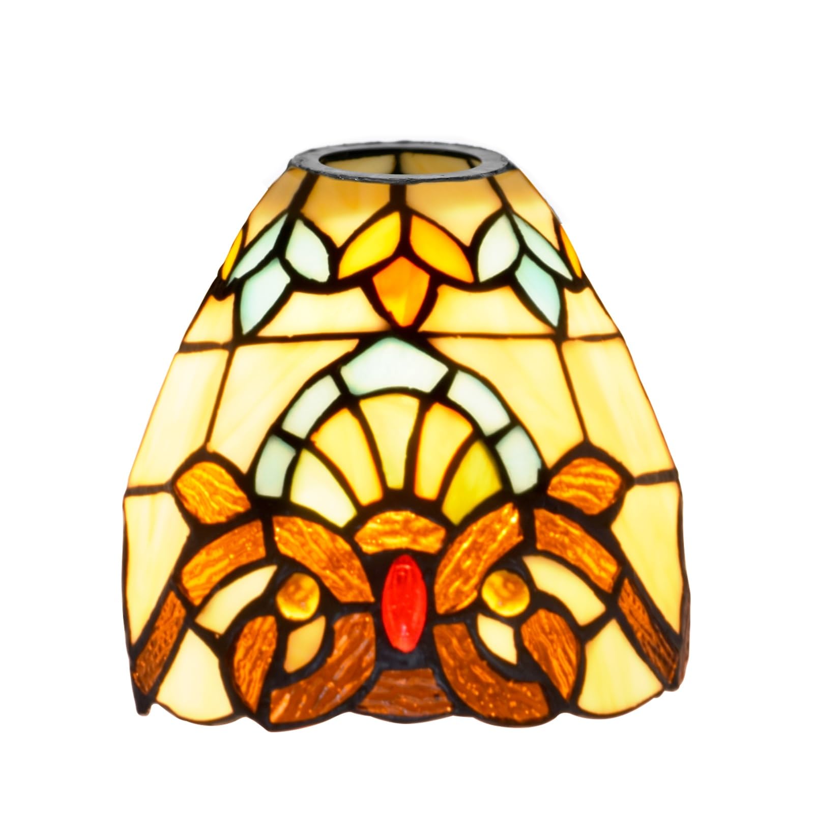 ZXMJYHK Tiffany Lamp Shades, 6 Inch Retro Baroque Stained Glass Lamp Shade Replacement Creativity Home Decor Lampshades Accessories Fit for Pendant Light Ceiling Lights Wall lamp