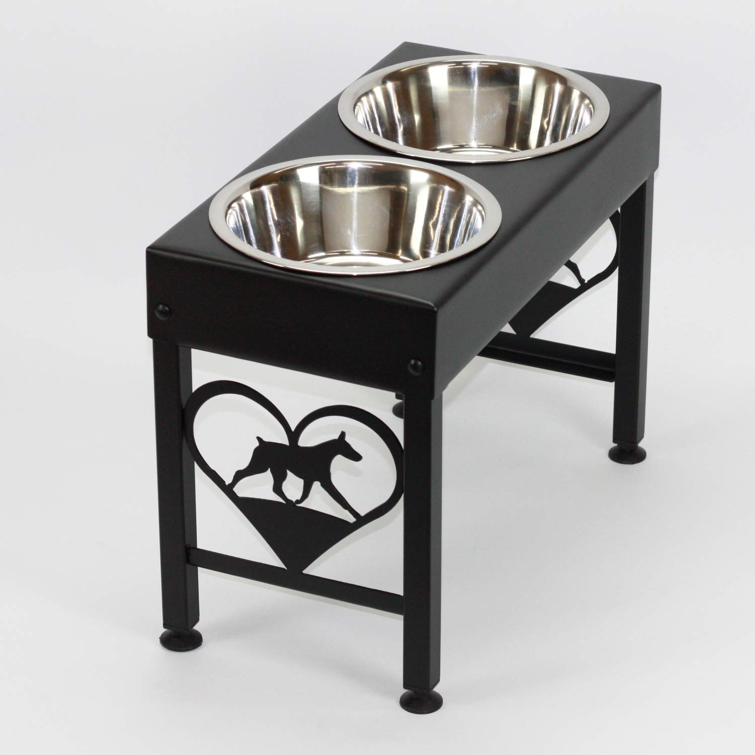 Elevated Dog Bowls 16 Tall Raised Feeder Stand For Doberman Pinscher