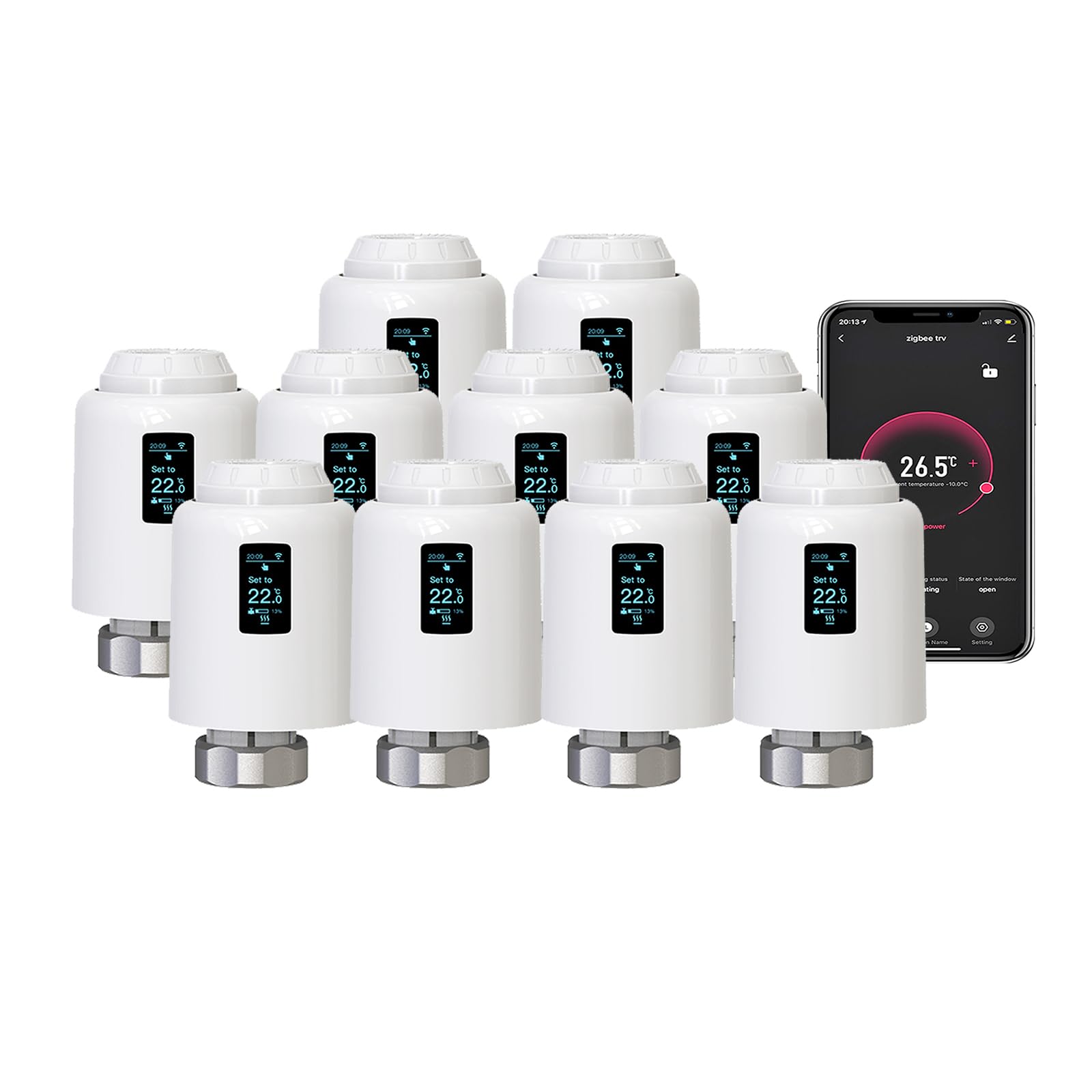 Inteligentny siłownik grzejnika WiFi Wifi bezpośredni programowalny termostatyczny zawór grzejnika wsparcie alexa googlehome