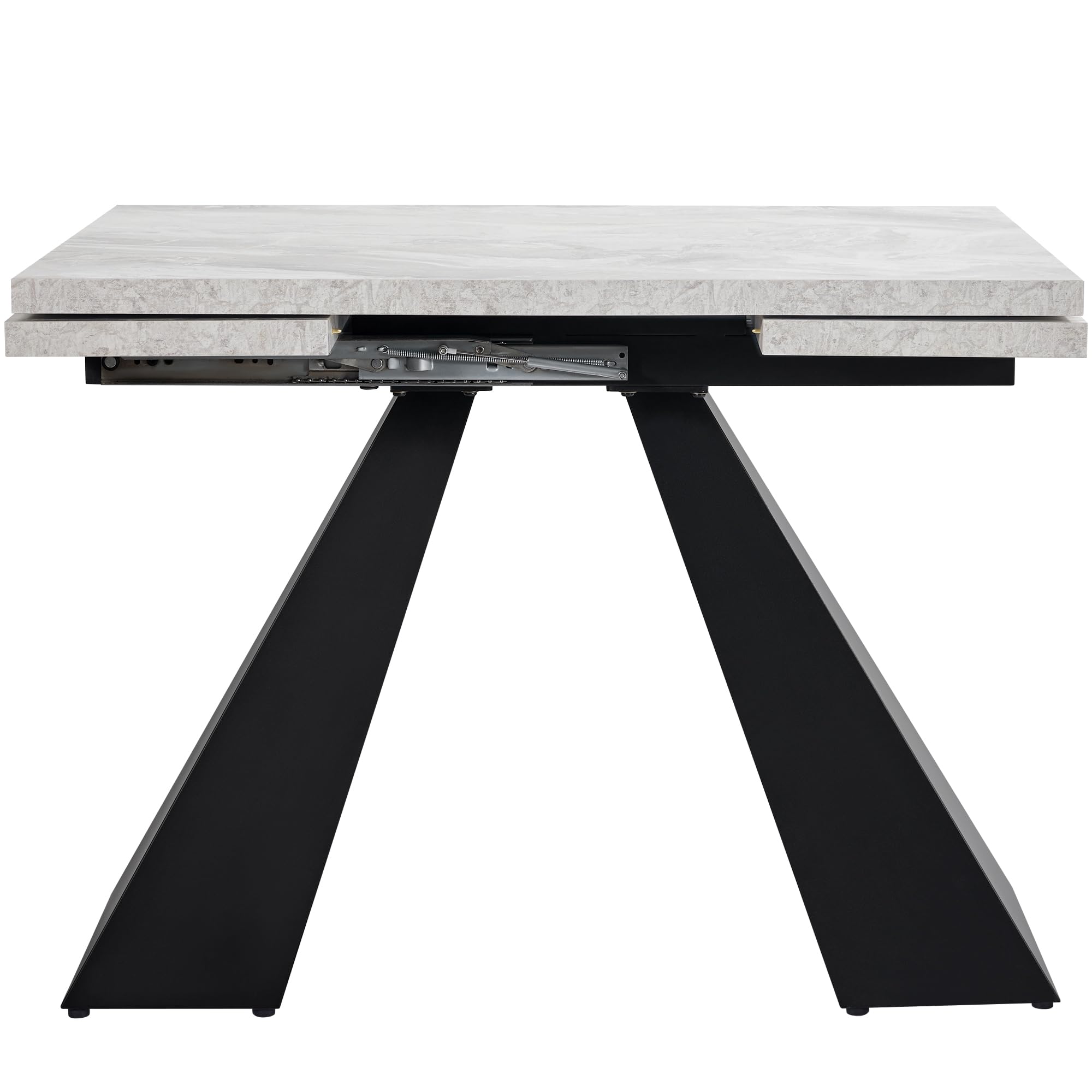Mesa de comedor telescópica (99-159 x 74 cm), ahorra espacio, amplia superficie de trabajo, diseño flexible, para oficina en casa y salón (gris)
