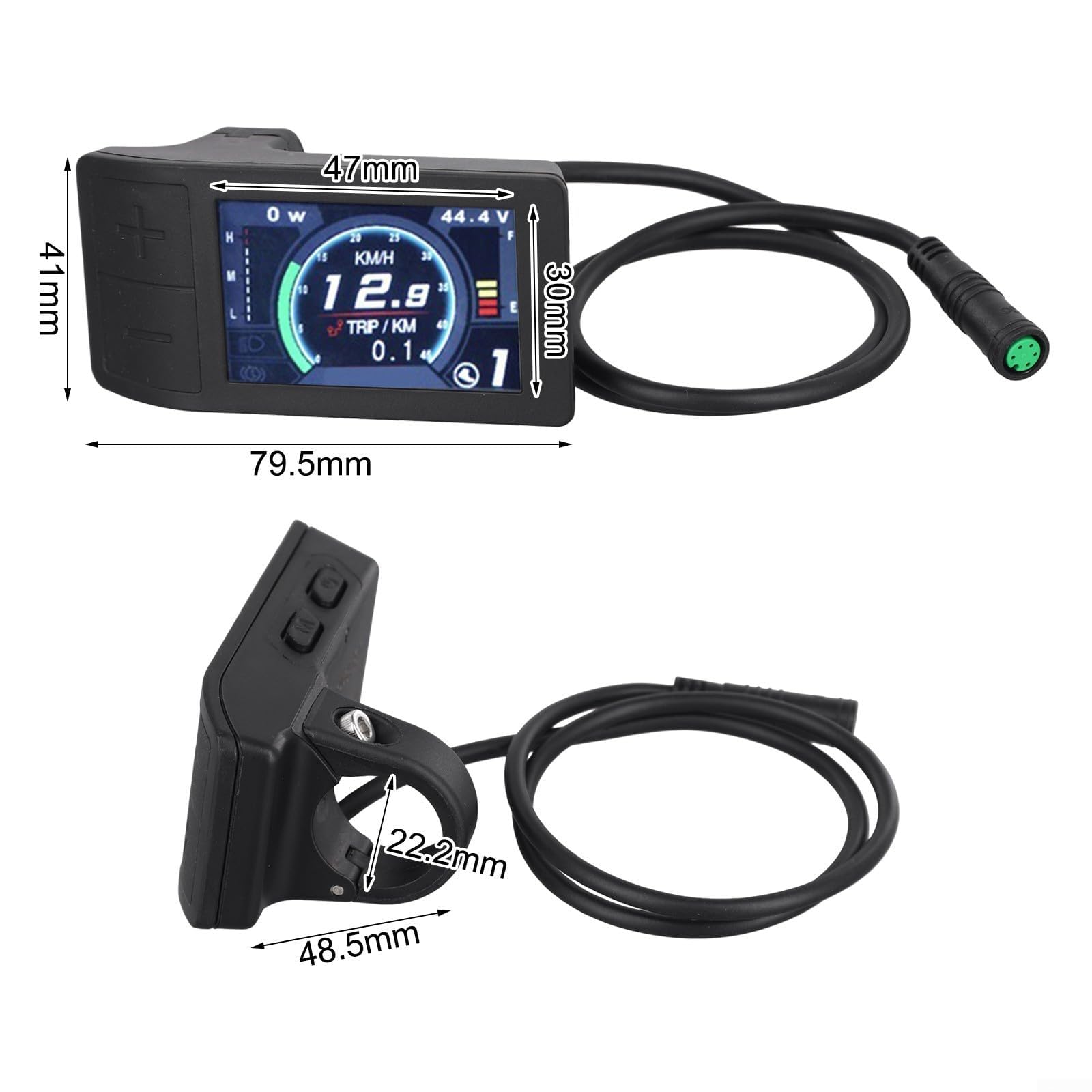 5,6 cm IPS 500C Display für Bafang für BBS01 und HD Motor-E-Bikes mit UART-Software-Upgrade, einstellbare Helligkeit und Touch-Vibration