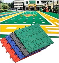 WTLONBF Azulejos de Piso entrelazados modulares Impermeables para Exteriores de 25 cm, fácil de Instalar/Alfombrilla Deportiva de plástico de Colores para Bricolaje, Impermeable, Amarillo, 1 Pieza