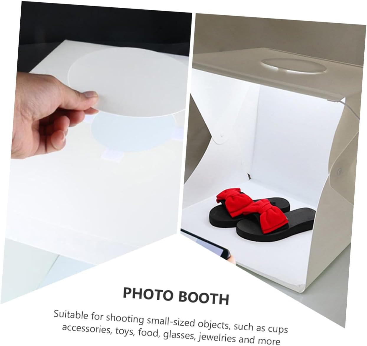 Portable Photo Light Box Tent 30cm Folding Photo Studio with LED Strip Lights, Black and White Backdrops for Product Photography and Shooting Enthusiasts