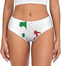 Italian Flag Map Print Comfortable Cheeky Underwear, Minimal Coverage Panties For Women Invisibles Hipster Cut Panties