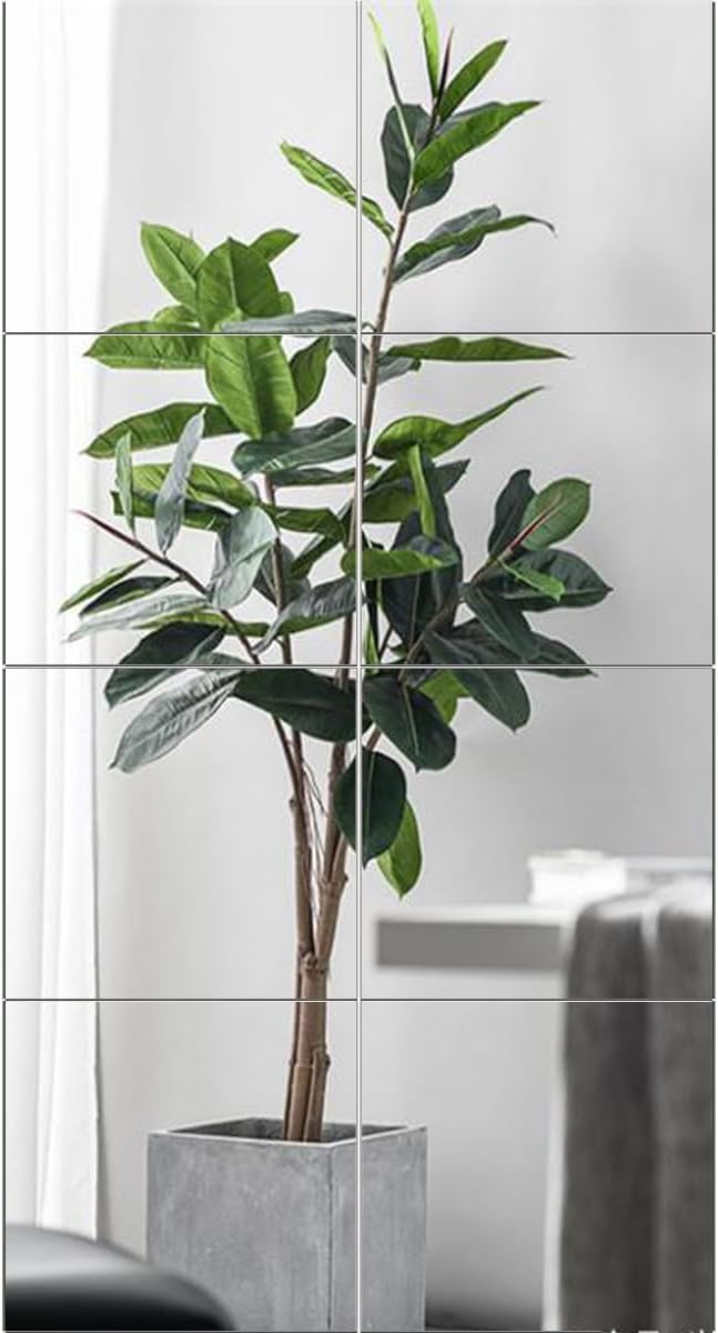 Acrylic Mirror for Wall Full Length Square Acrylic Mirror Shatterproof Full Length Mirror Stickers for Bedroom, Walls, Living Room, Door (25 x 25 cm - 8 Pack)