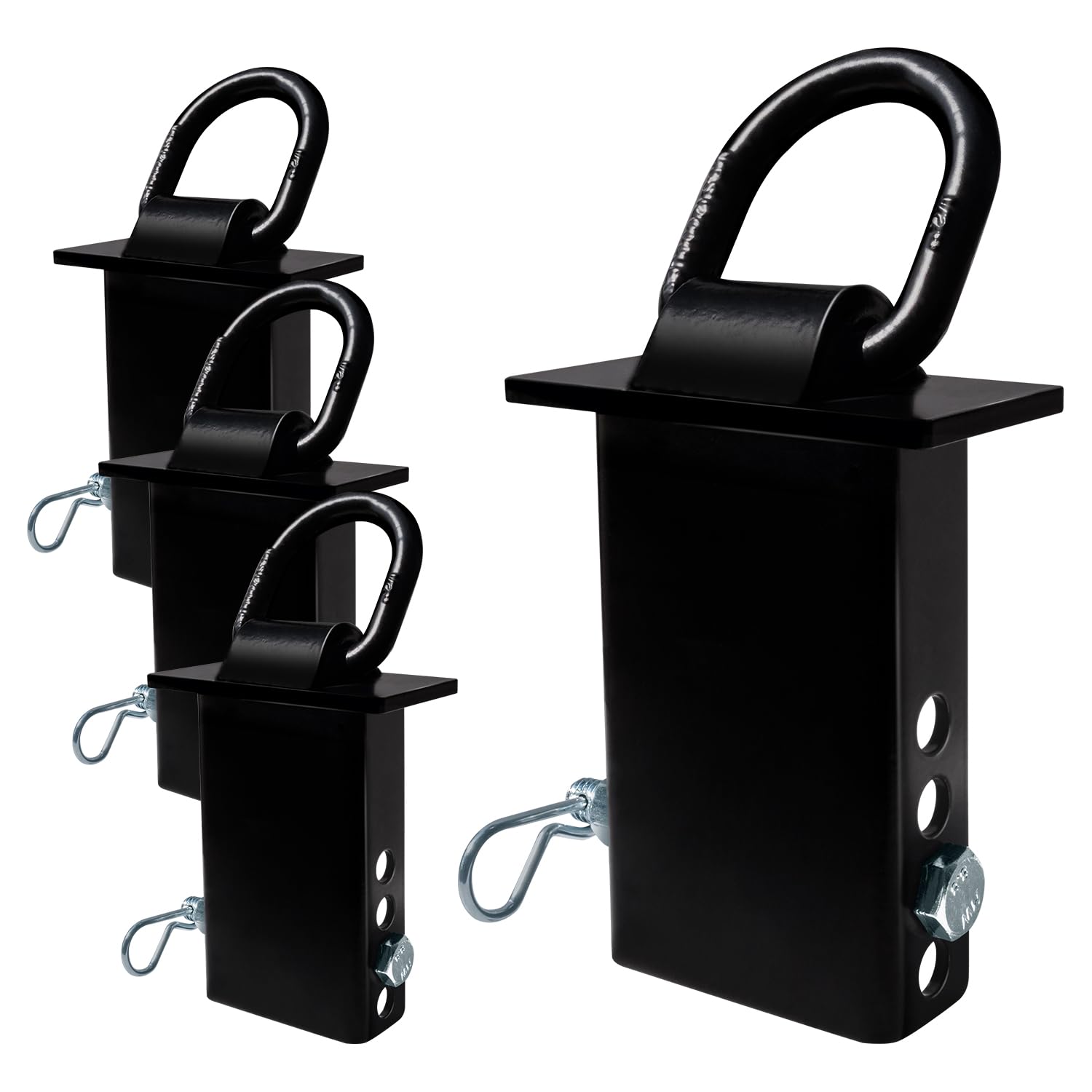 4 ganci regolabili resistenti con anello a D per ancoraggio con perno di traino da 1,27 cm, adatti per camion a pianale e rimorchi con tasche standard da 5,1 x 10,2 cm, 7348 kg