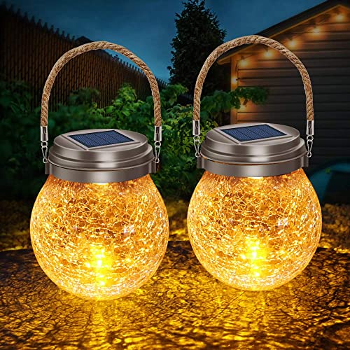 Dbf Color Changing Solar Spotlight Waterproof Solar Spot Lights Outdoor (2Pack)+ Solar Hanging Lights Solar Lantern With 2 Modes(2Pack) For Garden Patio Yard House Pathway #TOP1