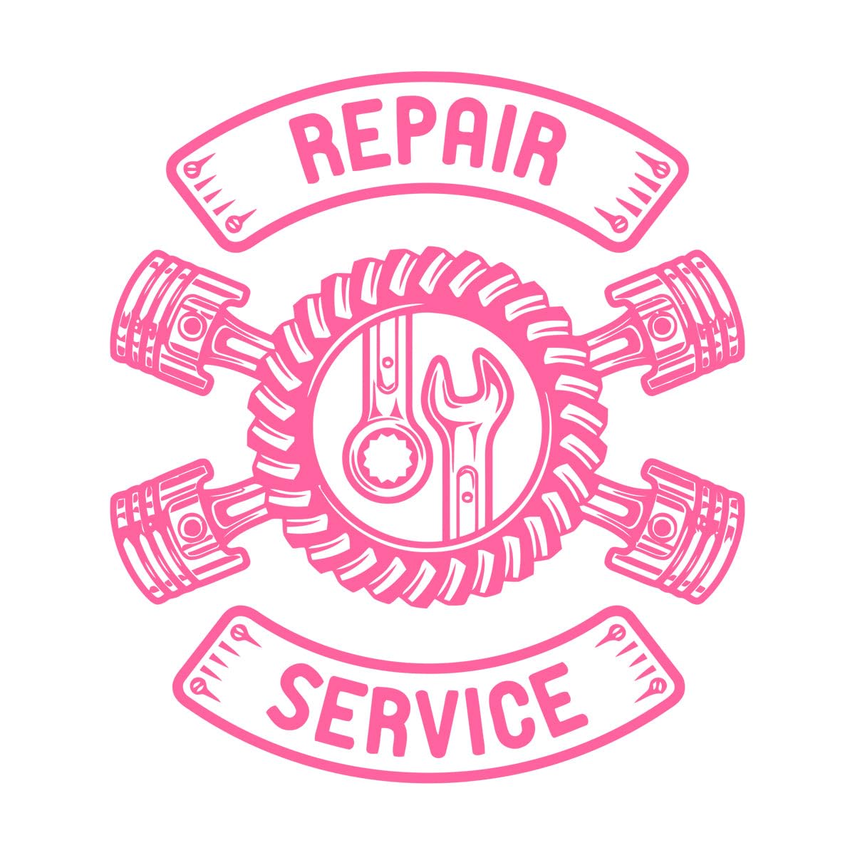 Car Repair Service Wall Sticker Auto Car Repair Store Decoration Car Tire Service Removable Car Workshop Logo Wall Decal Large - 70x78cm