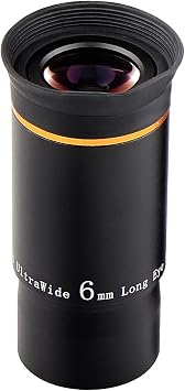 SVBONY Telescope Eyepiece Fully Mutil Coated 1.25 inches Telescope Accessories Set 66 Degree Ultra Wide Angle HD 6mm for Astronomy Telescope