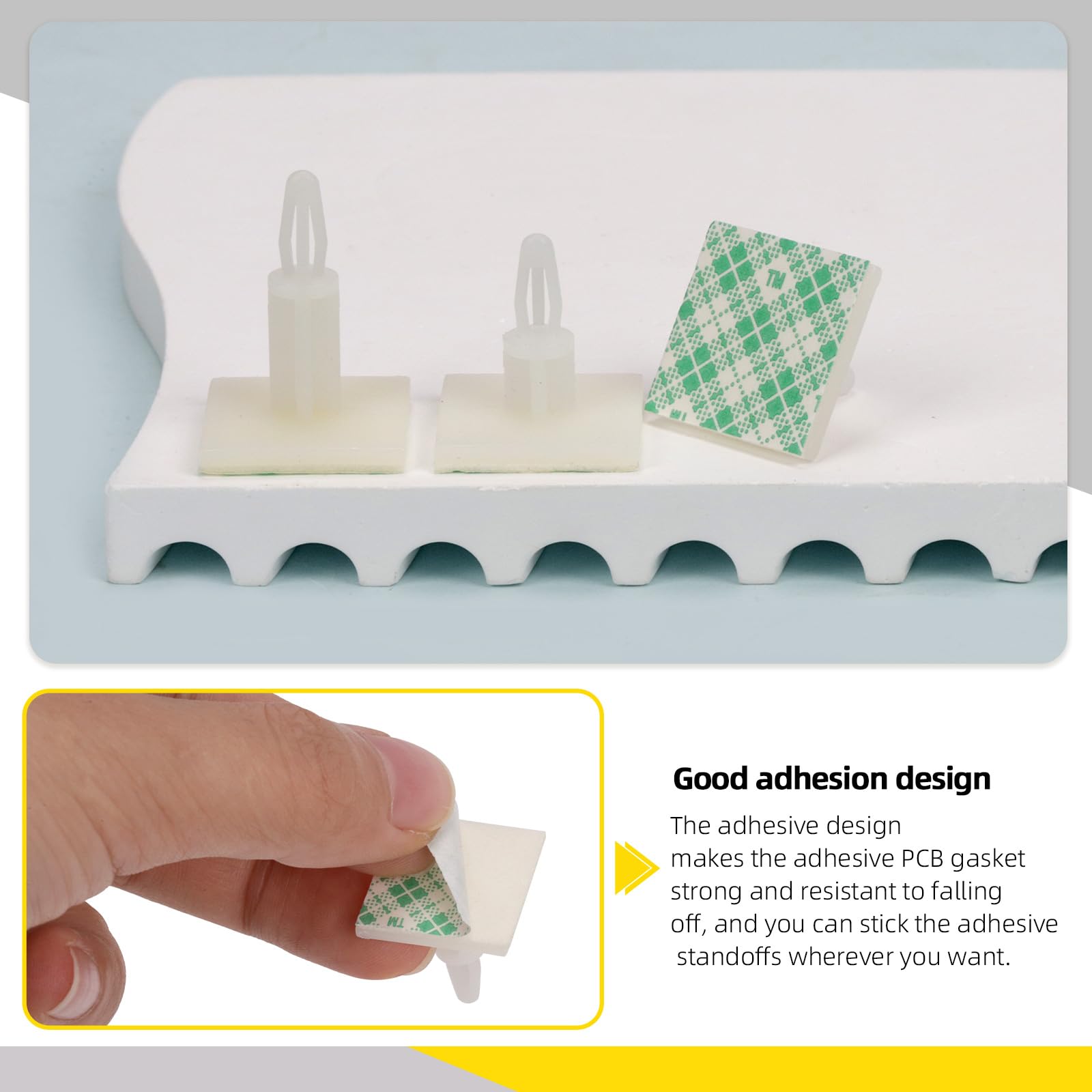 Hilitchi 90-Piece Sticky PCB Spacer Assortment – 6 Sizes (0.21" To 0.63" Height) Nylon Adhesive Standoffs For Computer Motherboard & Circuit Boards