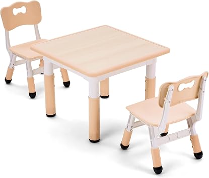 طقم طاولة وكراسي للأطفال من UNICOO، طقم طاولة وكراسي للأطفال الصغار قابل لتعديل الارتفاع، مكتب متعدد الأنشطة بسطح مكتب جرافيتي، مثالي للأطفال من سن 2 إلى 8 سنوات، الفصول الدراسية/دور الحضانة/المنازل