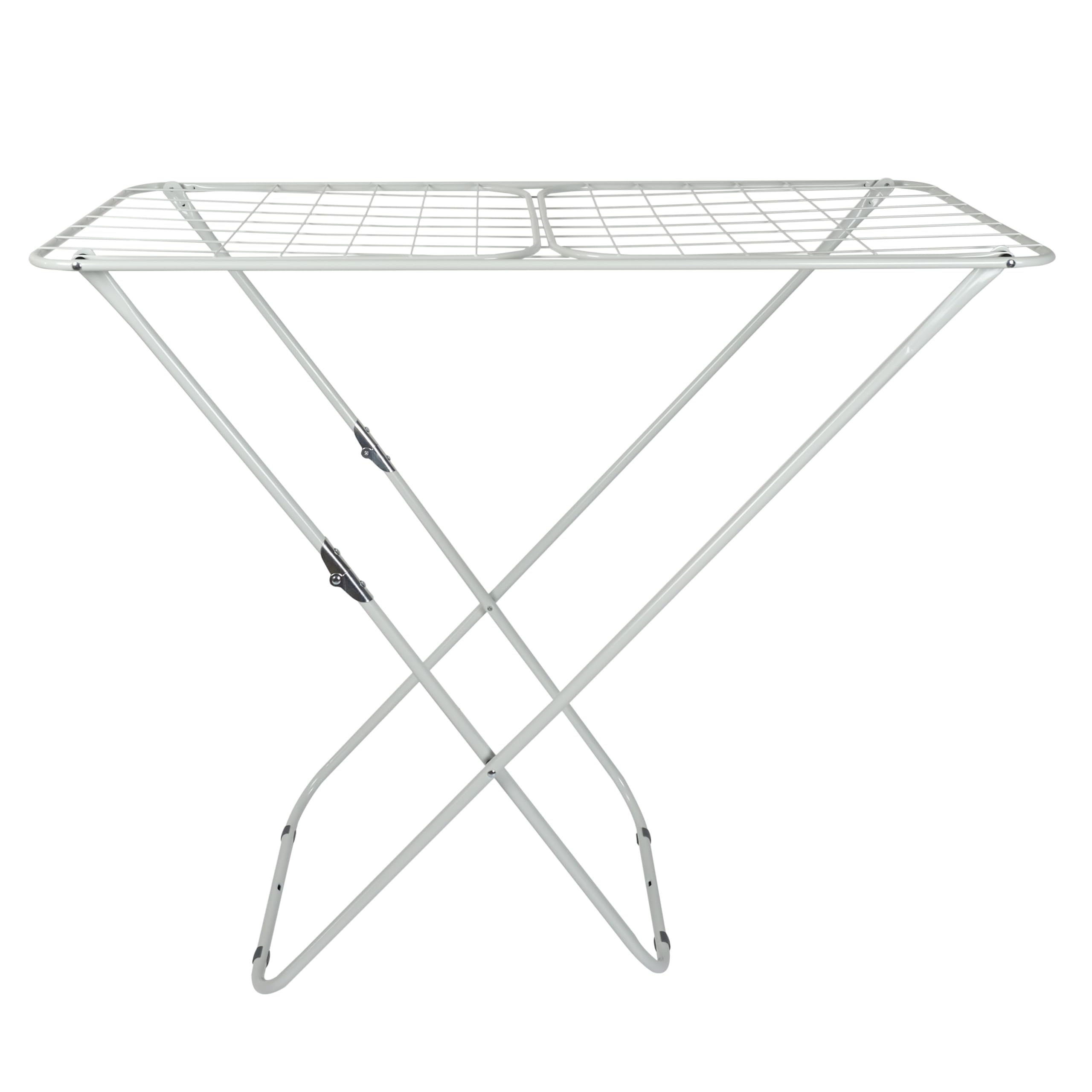 Étendoir à Linge Accordéon 18 m Pliable Blanc | Acier inoxydable, étendoir à linge accordéon, 18 mètres d'étendage, design compact et pliable, buanderie, blanc