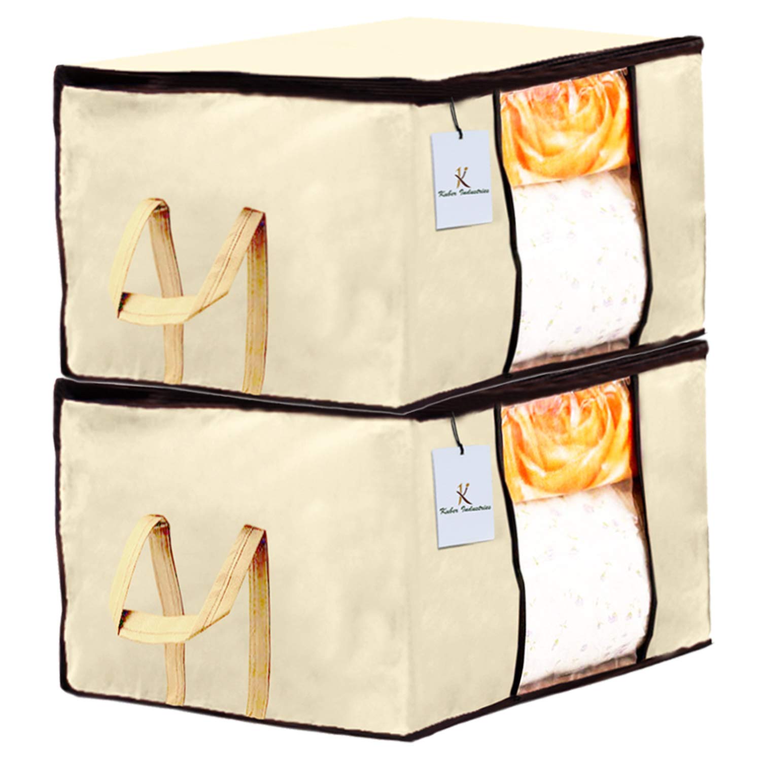 Kuber Industries Underbed Storage Bag, Storage Organiser, Blanket Cover Set of 2 - Ivory, Extra Large Size (B08298C3X4) Amazon Price History, Amazon Price Tracker
