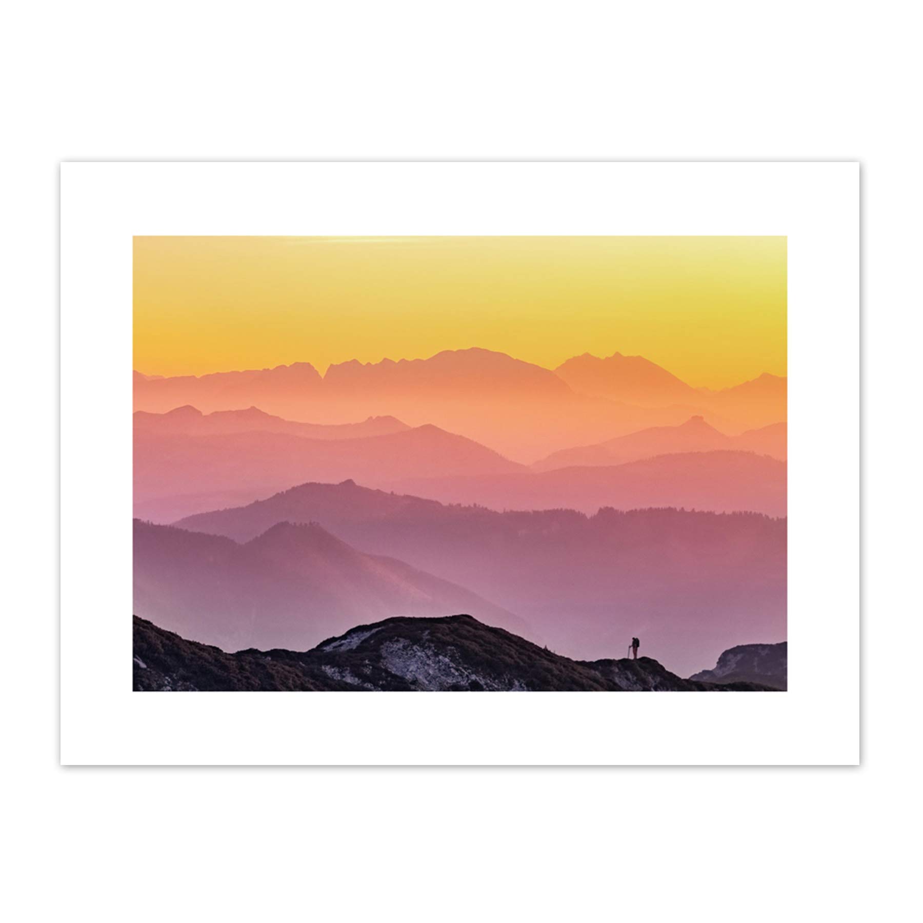 Misty Mountain Beautiful Sunrise Panorama Canvas Wall Art Print