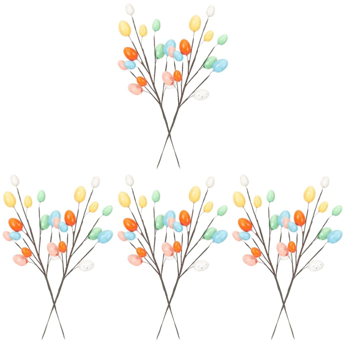 Cabilock 4 Set Uova Di Pasqua Coniglietto Di Pasqua Cestino Plettri Per Uova Fai Da Te Ornamenti Di Rami Di Uova Finte Forniture Per Feste Bouquet Di Uova Schiuma Colorful 2 Pezzi * 4
