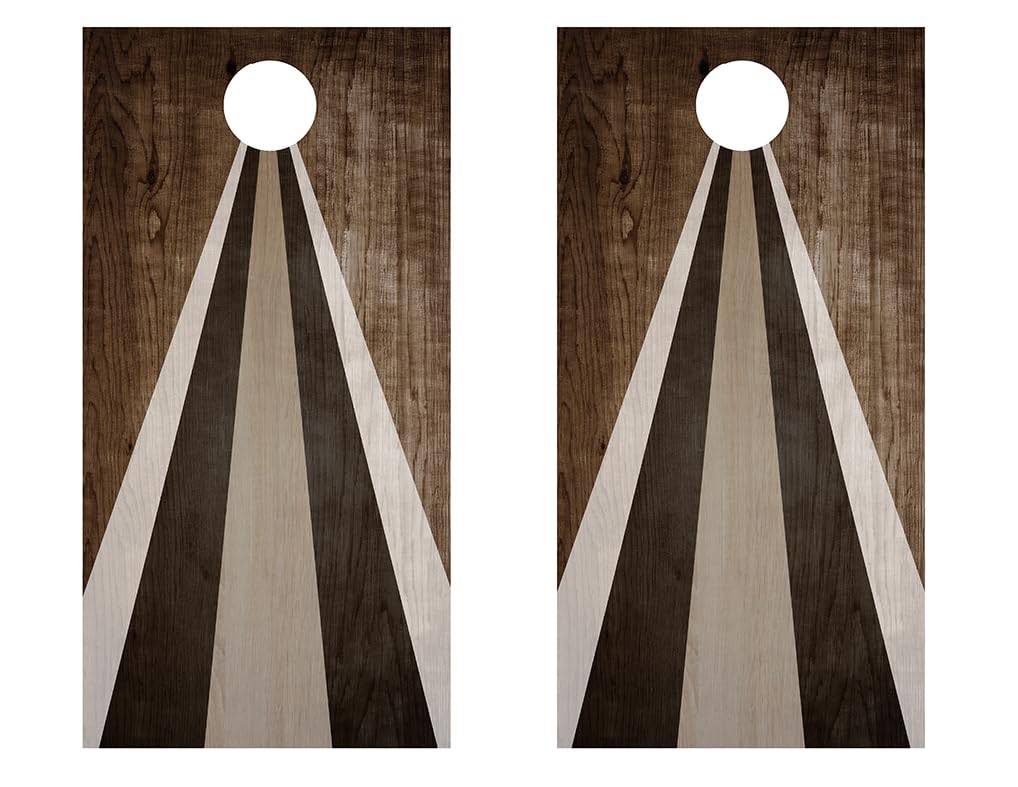 Cornhole Wraps 802 - Wood Design Cornhole Graphic Decal Wraps - Includes Application Squeegee - Set of (2) 25