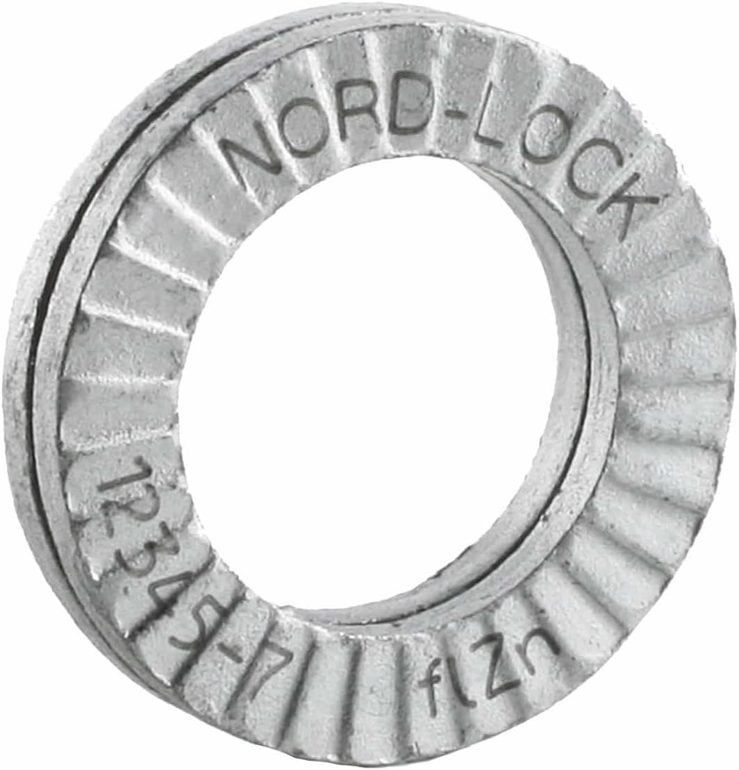 Wedge Locking Washer, Carbon Steel, Zinc Flake Coated, M8 (5/16"), 200 Pack