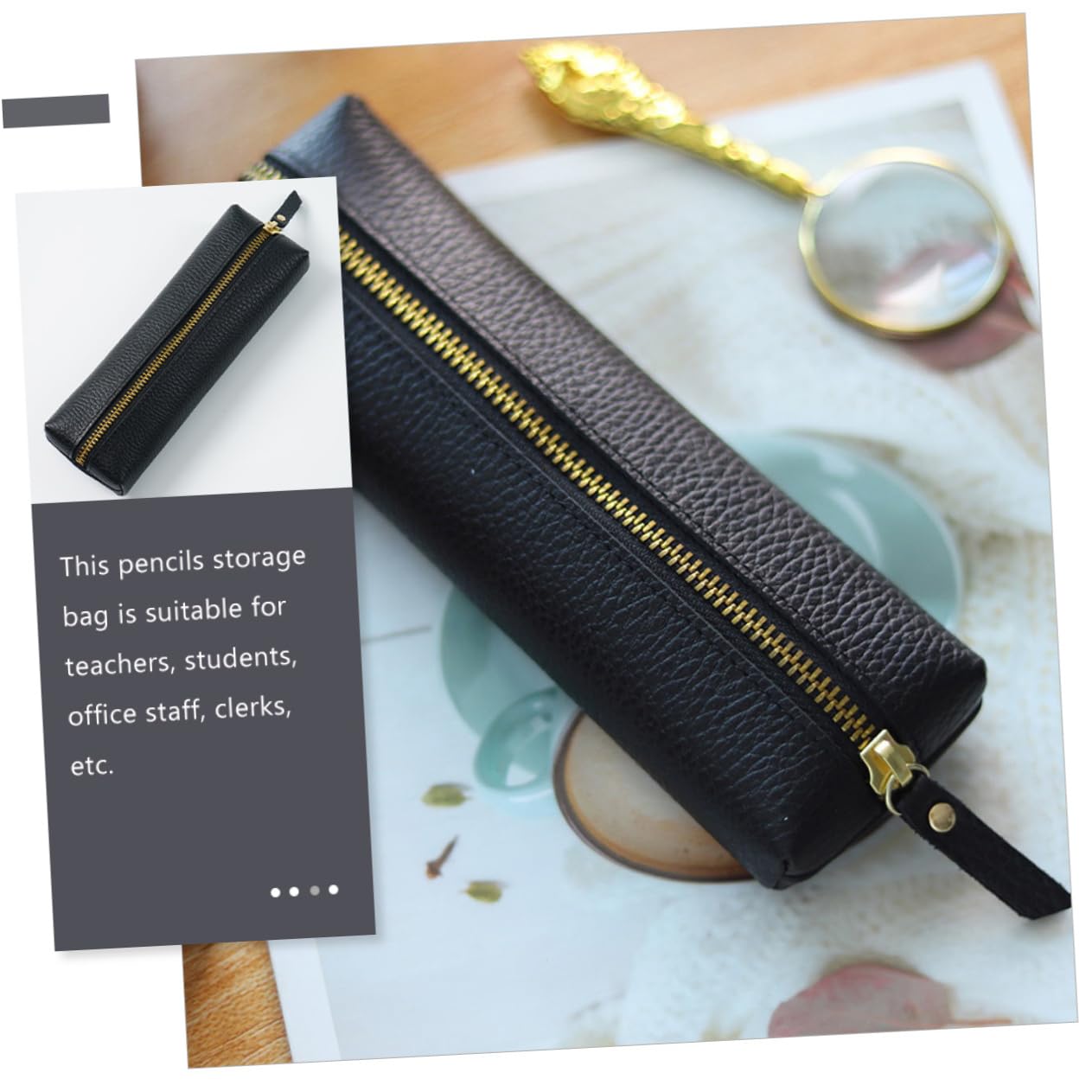 STOBOK 3piezas Bolsa De Lápices Portátil Diseño De Textura De Lichi Estuche Decorativo para Organización De Material Escolar Oficina Resistente y Lavable para Mochilas y Bolsos