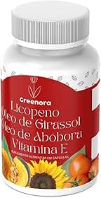Licopeno com Óleo de Girassol + Óleo de Abóbora e Vitamina E 750mg - 120 Cápsulas | 2 Cápsulas ao Dia