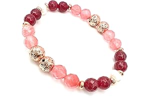Serenity Gemstone Bracelet/Cherry Quartz/Jade/Holistic Healing Jewelry/Calming/Emotional Balance/with Gemstone Meanings Card