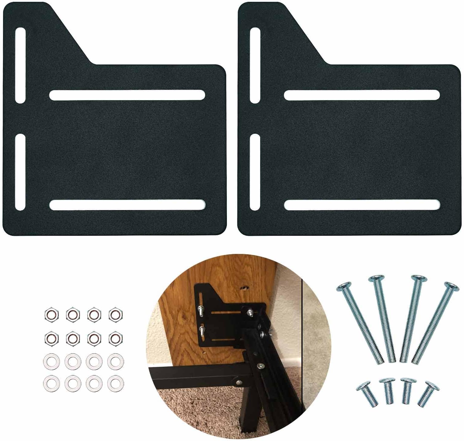 2-Piece Headboard Brackets Adapter – Bed Frame Modification Kit For Queen/Full Beds