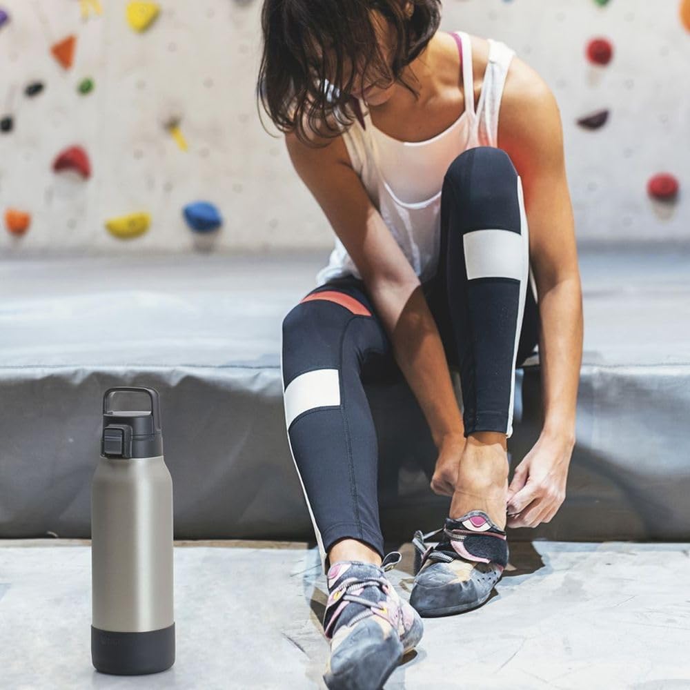 Bouteille isotherme Tiger MTA-B 1.0 L Active One-Push, grande capacité, légère avec poignée, ouverture one-push, sans BPA, conservation froid 24h, conçue au Japon, couleur pierre noire