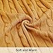 NTBAY 100% Pure Cotton Cable Knit Throw Blanket, Super Soft Warm 51x67 Knitted Throw Blanket for Couch, Sofa, Chair, Bed - Extra Cozy, Machine Washable, Comfortable Home Decor, Ginger Yellow