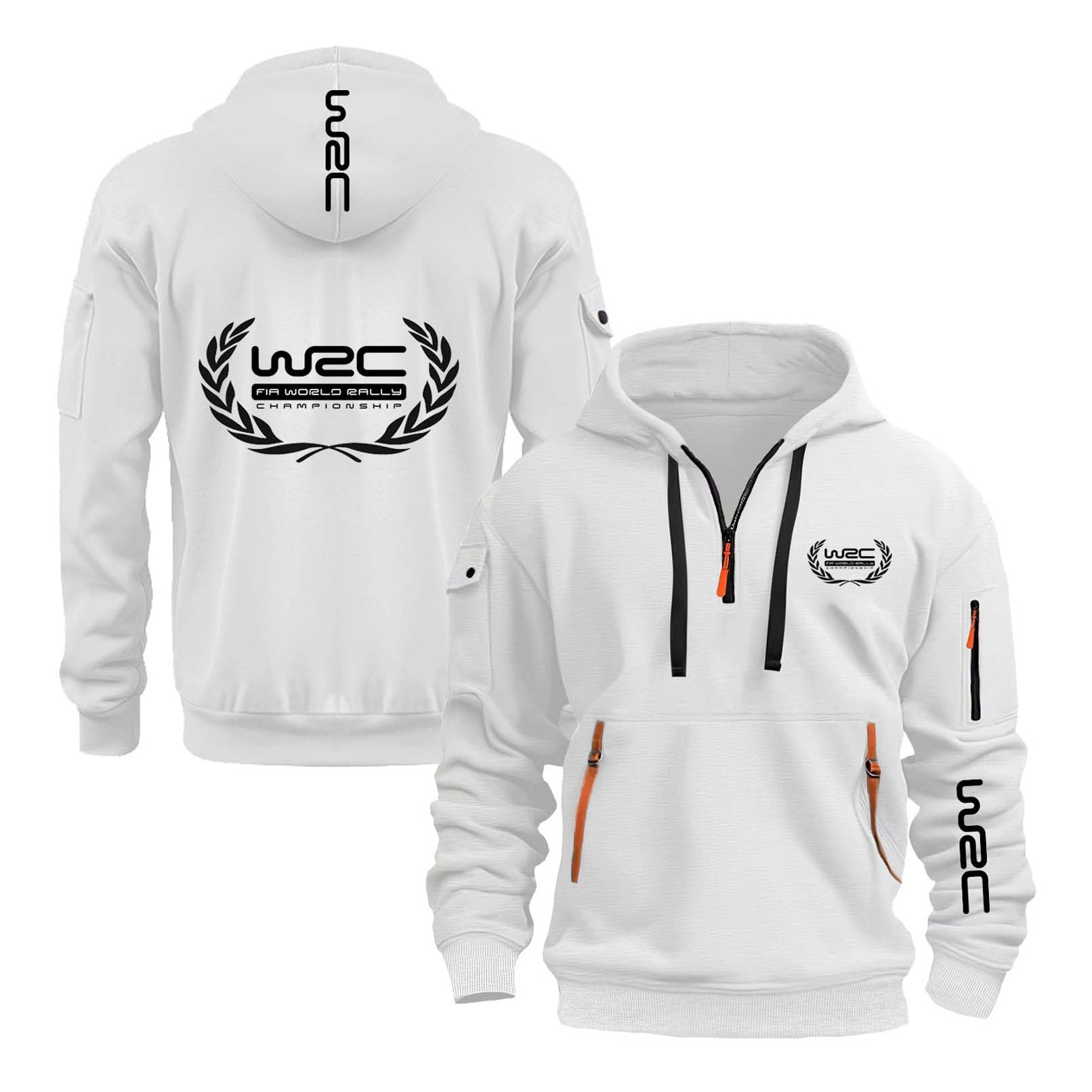 NXTBHDCW Men Hoodies Spring Autumn Activewear for W.R.C Workout Jackets Hooded Graphic Coats Cozy Tops Hoody Pullover Sweatshirt Half Zip Outwear-BS||m