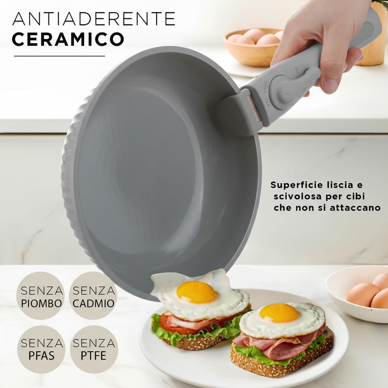 Batteria 9 pezzi Eaziclip grigia con manici staccabili