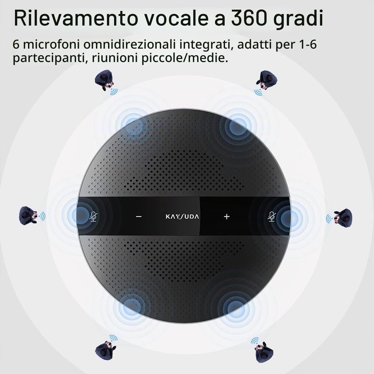 Microfono vivavoce per PC per computer, PS4 e XBOX, microfono Mic/Altoparlante USB omnidirezionale 360 ° per videoconferenza, riunioni online, registrazione, chat online, affari Skype, chiamate VoIP