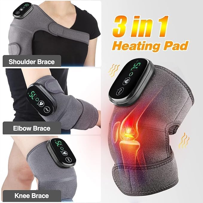 Polyester, Knee Massager For Joint Pain Relief Machine,Electric Cordless Knee Heating Pad Therapy Vibration For Arthritis, Joints Pain Relief For Men/Women - 1 Year Warranty, (B30) Polyester, Knee Massager For Joint Pain Relief Machine,Electric Cordless Knee Heating Pad Therapy Vibration For Arthritis, Joints Pain Relief For Men/Women - 1 Year Warranty, (B30)