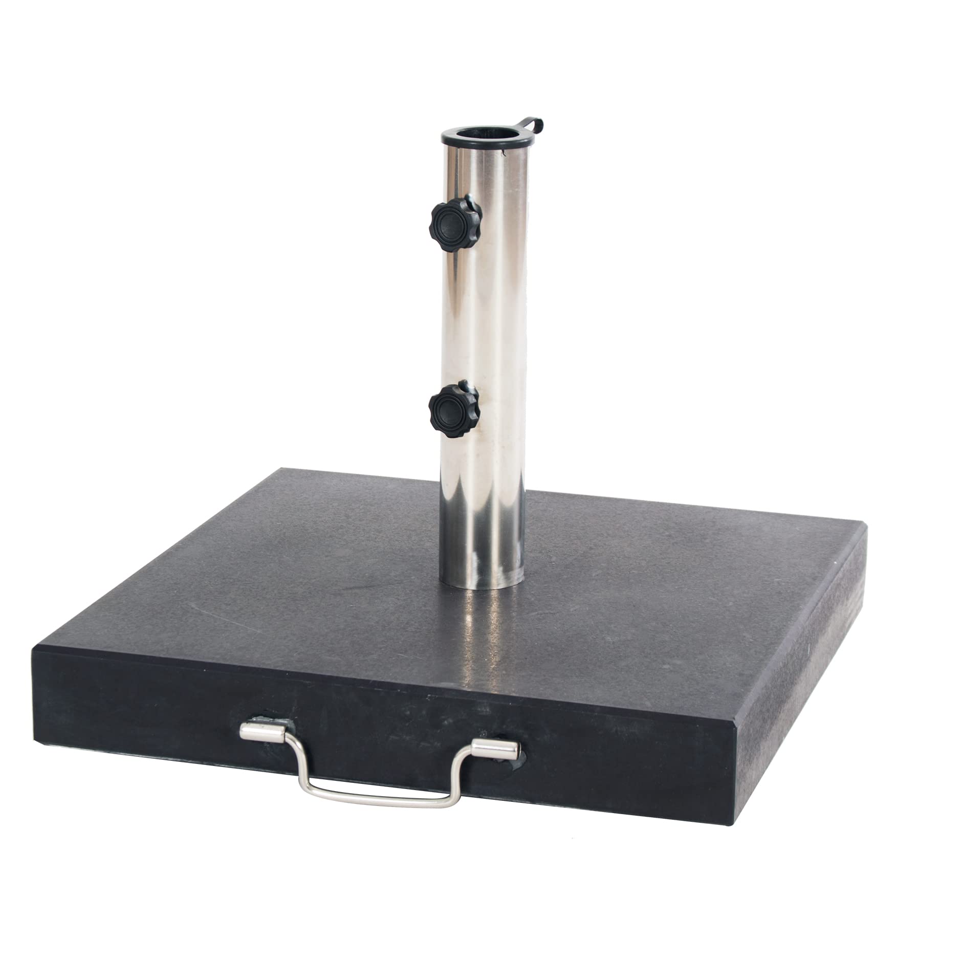 CREVICOSTA QUALITY MARK MARCAS DE CALIDAD - Base de Sombrilla de Exterior Universal 35 kg. Base de Granito con Tubo de Acero Inoxidable