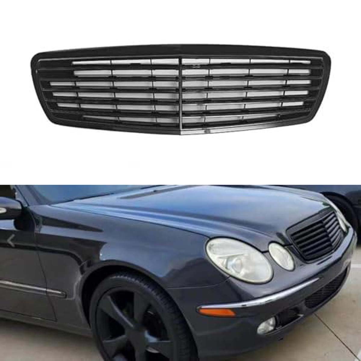 ZcsfcpA Front grille,Compatible with Mercedes-Benz W211 E-Class E200 E320 E350 E55 2002-2005,Front grille parts