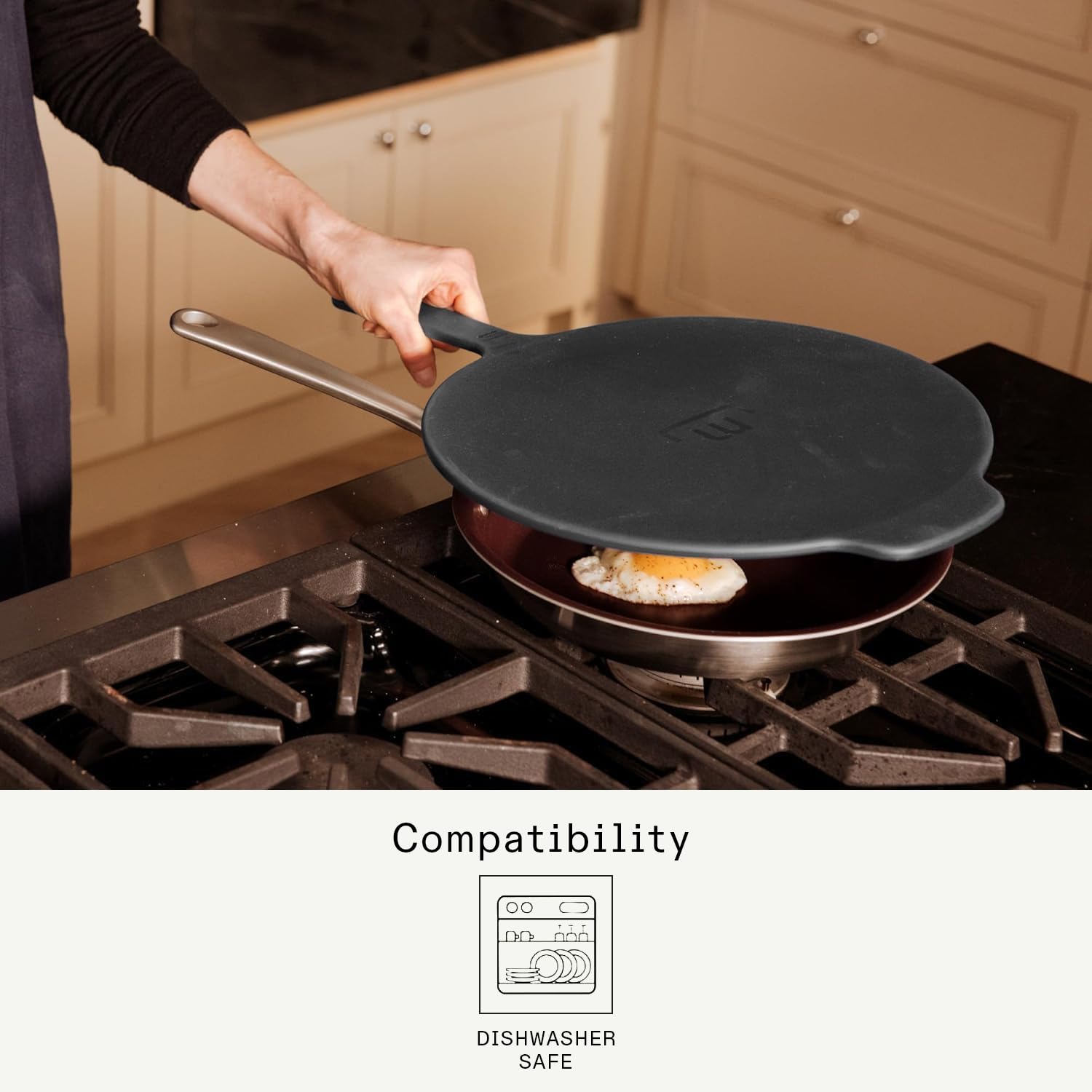 Made In Pentole – Coperchio universale in silicone – Design 9 in 1 adatto a più padelle – Adatto al forno 400F – Grafite