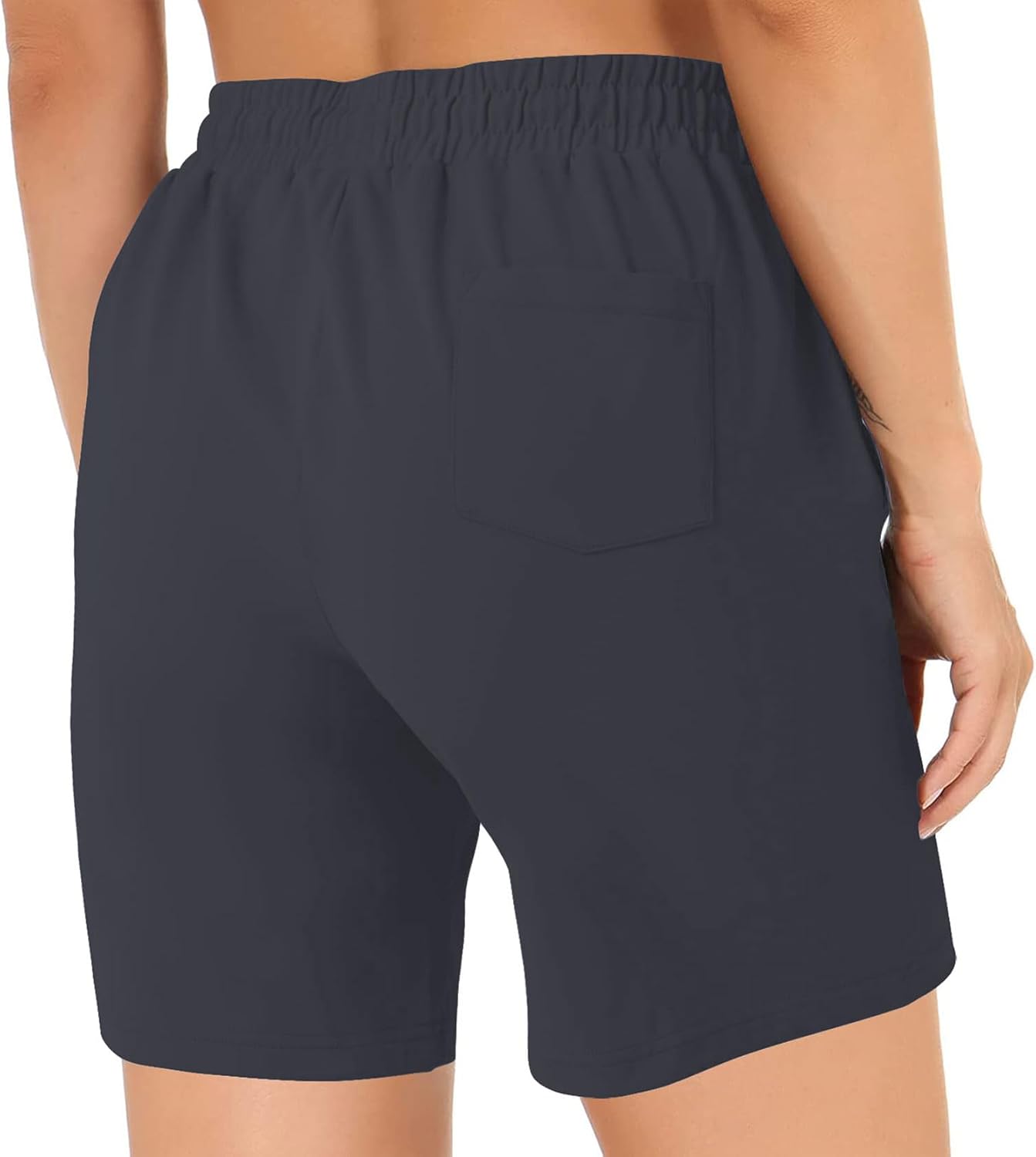 YOYOYOGA Bermuda Shorts for Women 7" Athletic Long Shorts with 3 Pockets High Waisted Knee Length Shorts Workout Running - Image 2