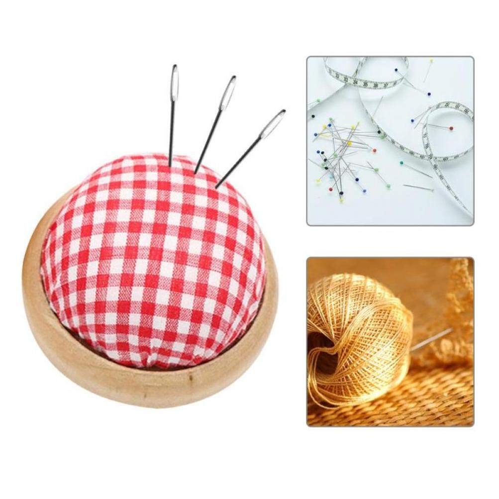 Broche Coussin En Bois Avec Porte-aiguille Et Bol Vertical - Uxcell