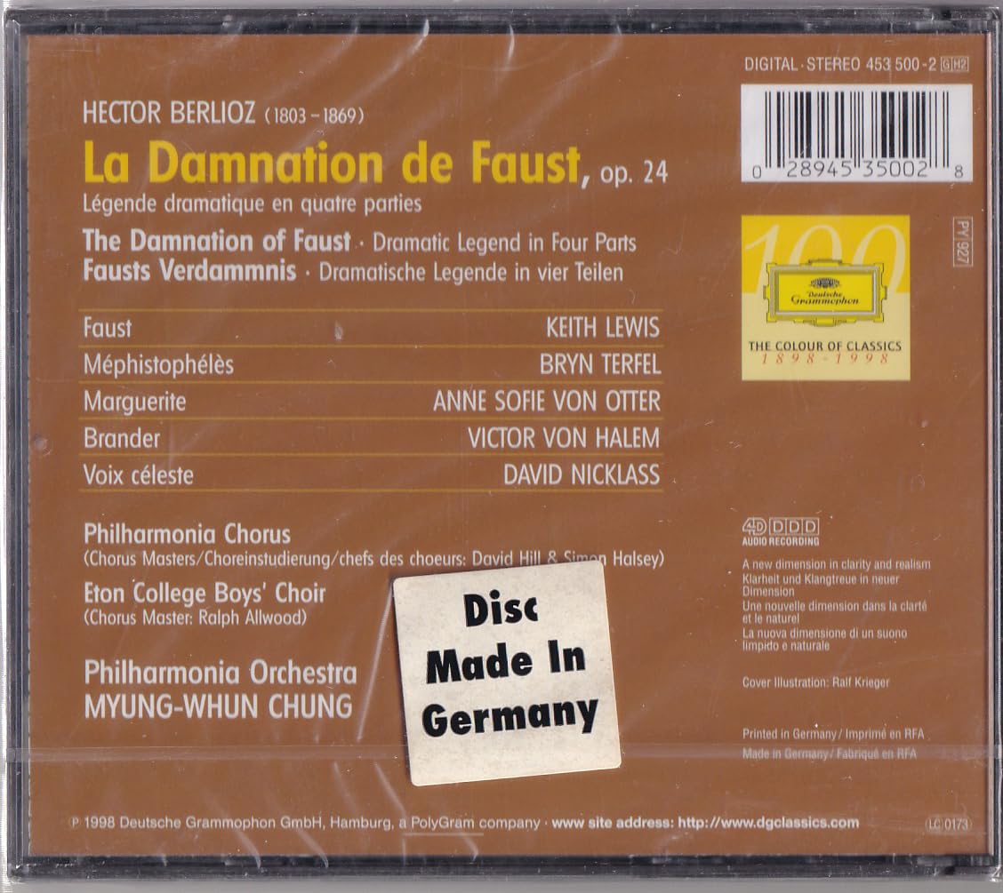 La Damnation de Faust (franz. Gesamtaufnahme) Basingstoke Hampshire 1996