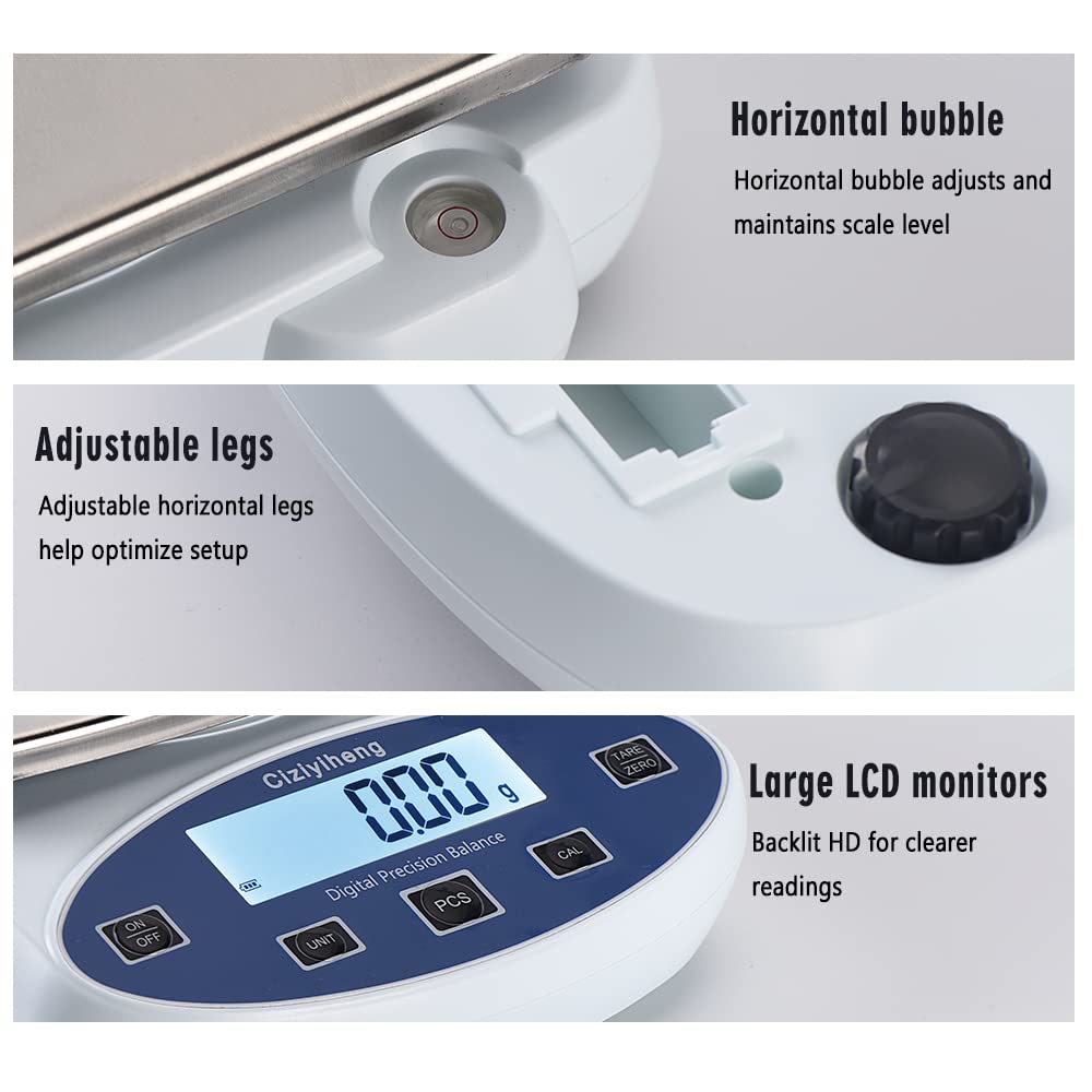 Balanza electrónica de equilibrio analítico de laboratorio de alta precisión a gran escala (5000 g, 0,01 g)