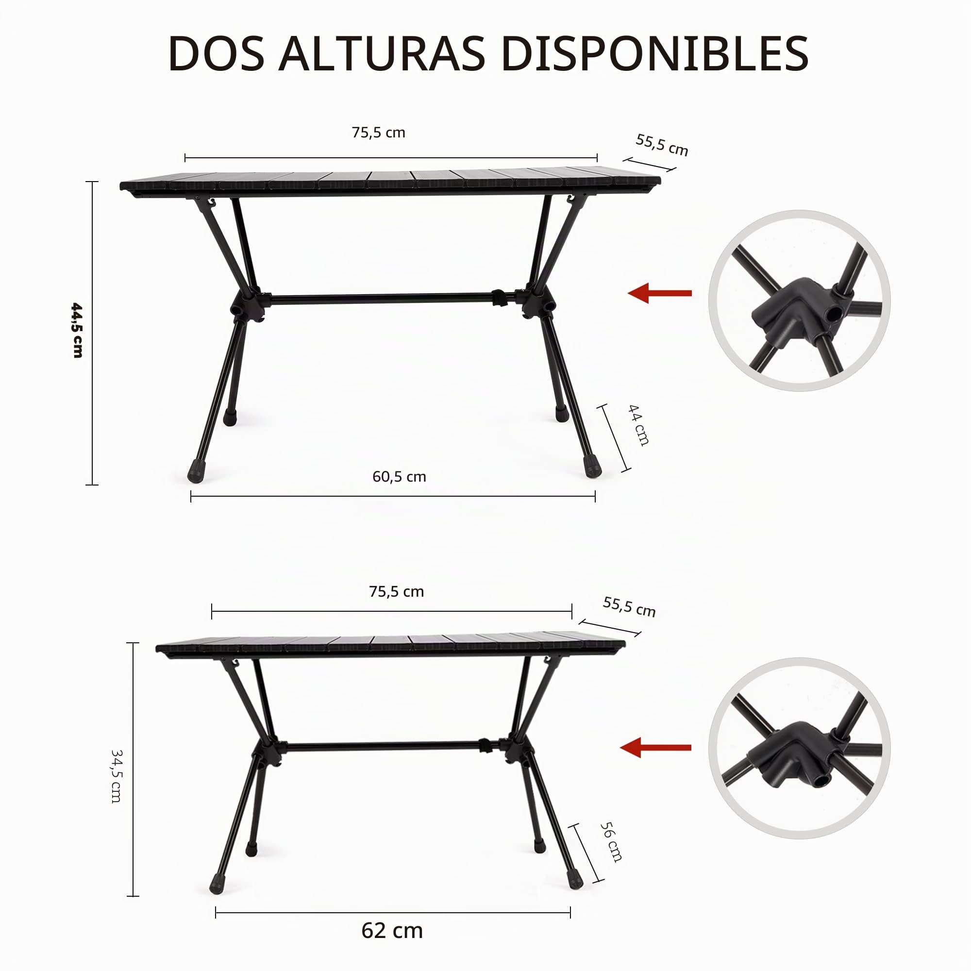 Naturehike Mesa Rectangular de Aluminio para Rollos de Huevos Mesa Plegable Ultraligera Mesa de Comedor Portátil para Acampar al Aire Libre