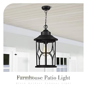 zeyu Outdoor Hanging Light Fixture - 15 Inch Farmhouse