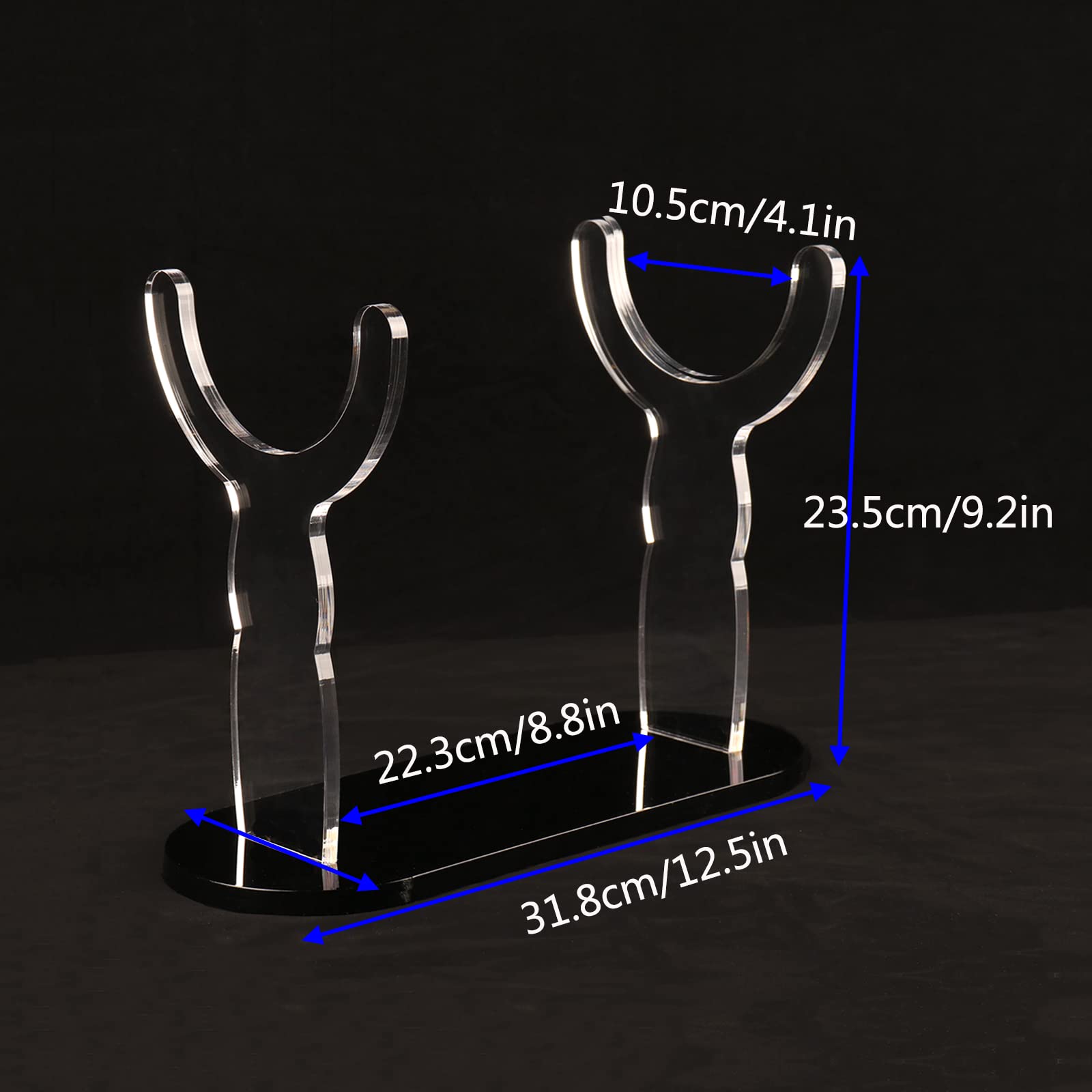 Schofarständer Acryl Shofar Display Rack Israel Yemeni Transparent Schwarz