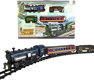 لعبة قطار أطفال تعليمية تعمل بالبطاريات مع مسار وقاطرة مزودة بأضواء LED، هدايا أولاد 3+ سنوات، ألعاب مسارات ممتعة