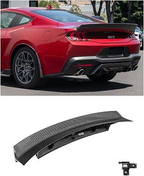استبدال لنماذج Ford Mustang S650 Coupe لعام 2024 إلى الوقت الحاضر | نمط ذيل البطة ذو الأداء الجاف قبل التقوية استبدال ألياف الكربون الخلفية وحدة لوحة المفسد المتكاملة TRUNK-792-BKCF