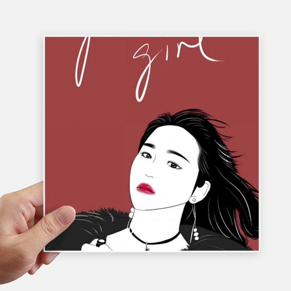 Pegatinas de pared de gran tamaño con ilustración artística de chica en pack de 4
