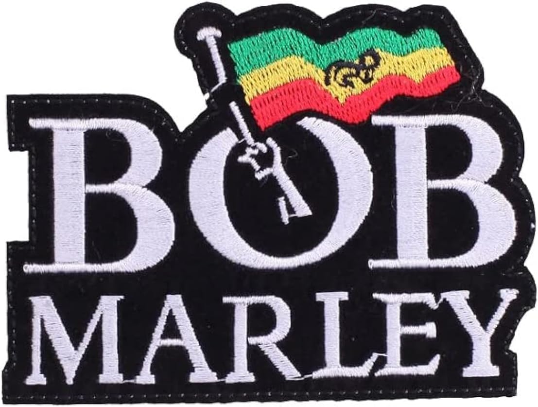 SOLDOUT Heavy Metal Band Embroidery Patches on Clothes Music Band Patch Iron on Patches for Clothing DIY Hippie Rock Patch Punk Badges Stickers Appliques (Bob Marley)