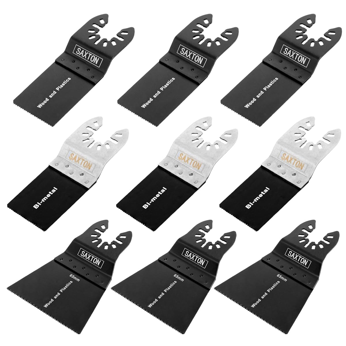 9 x Saxton Blades Mix for Dewalt Wolf Stanley Worx Oscillating Multitools