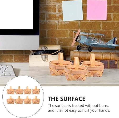 Miniatura 2 de DOITOOL 8 mini cestas tejidas con asas para decoración de manualidades