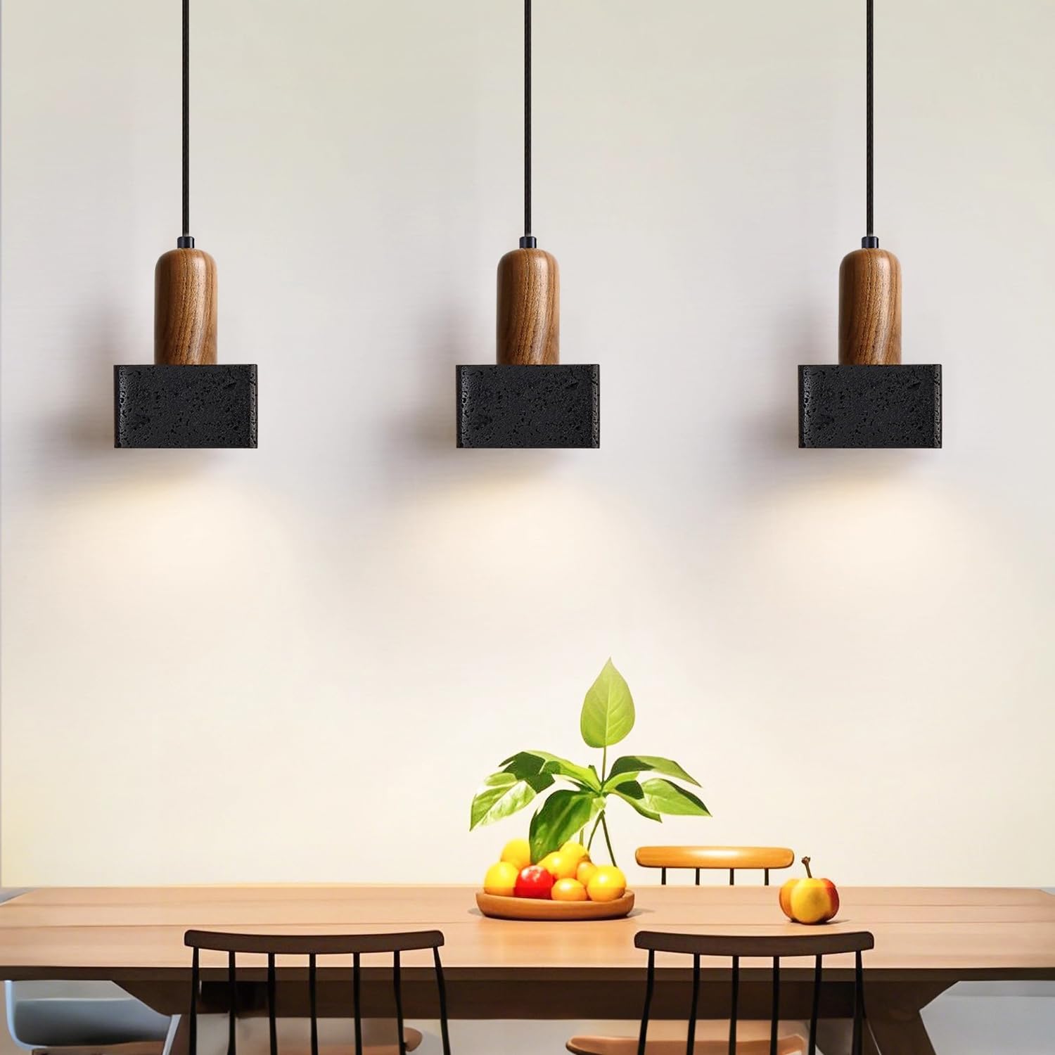 Lampa Wisząca Z Trawertynu Lampa Wisząca Kwadratowa 4,7 Cala Naturalny Porowaty Trawertyn, Sztuka Z Drewna, Podstawa E27 Wabi-sabi W Stylu Japońskim Do Domu, Korytarza, Kawiarni, Sklepu